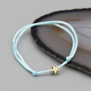Jewelry star blue gold string bracelet adjustable fashion delicate brand new